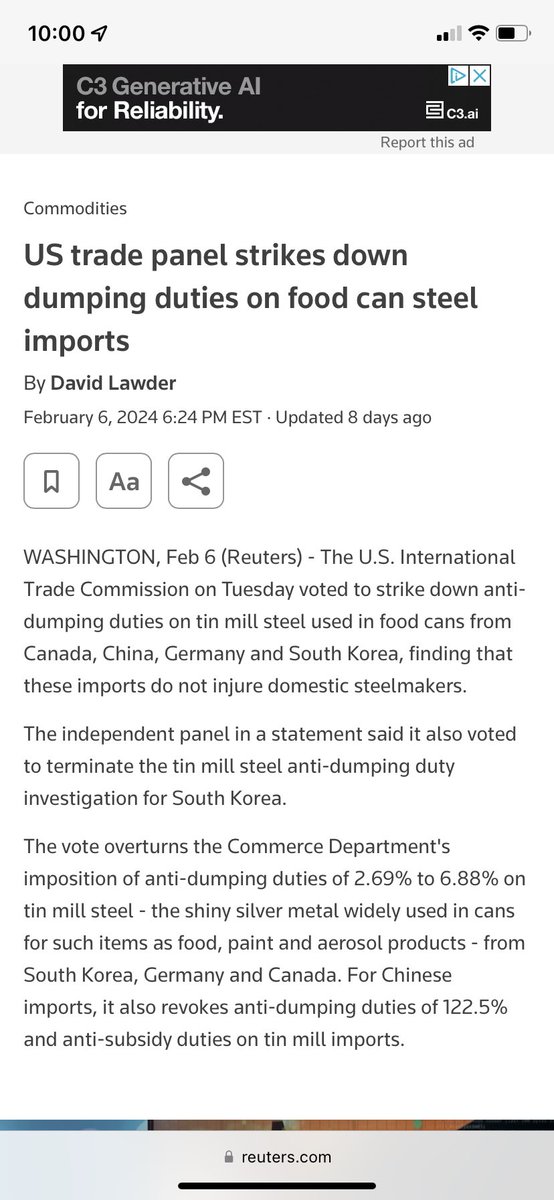 jboyd0771's tweet photo. The nail in the coffin for #Bidenomics one of the once largest steel mills and #3 tin producers in the country will shut down in April due to the Biden admin failing to uphold anti dumping duty's which will make US steel and Tin prices uncompetitive and finally end Weirton steel https://t.co/Q4A58hPQY7