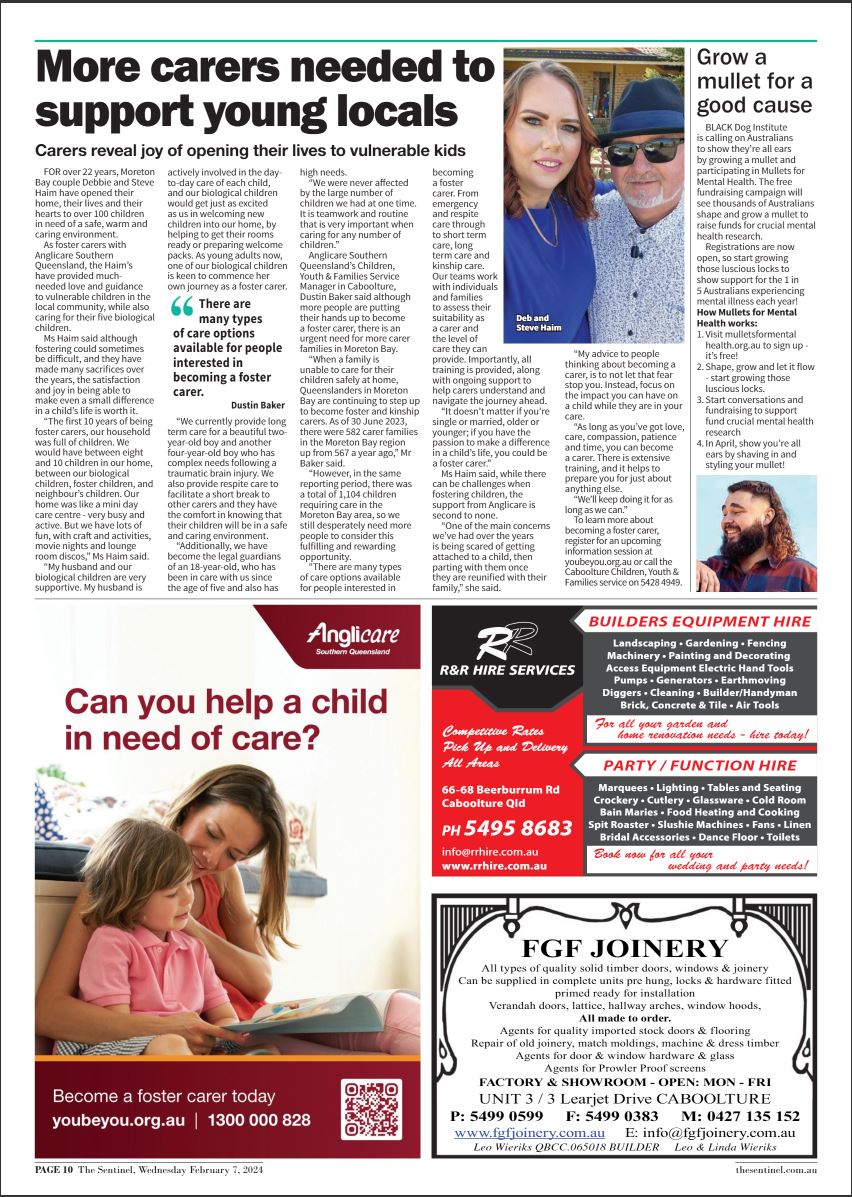 #MoretonBay Sentinel #News published a story on #fostercarers, Deb & Steve Haim. Foster carers for more than 22 years, they and have cared for more than 100 young people. They shared their experiences and the need for more carers: See if you're eligible: bit.ly/3w7egQb