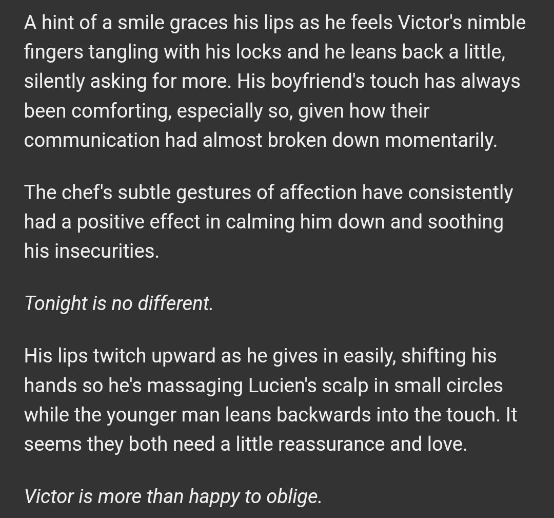_VictorLiZeyan's tweet photo. Chapter 62: Earning My Stripes
Treasure moments like these, Valentine.
https://t.co/PEnlOo0mYf
#李泽言 #許言 #墨言 #BL #BoysLove #Lucitor #Lucien #Victor #MrLoveMobile #MrLoveQueensChoice #シモン #ゼン #이택언 #허묵 #MLQC #YearOfTheTiger #PetPlay #CNY2022 #ChineseNewYear #AO3 https://t.co/yfwCEJKuEX