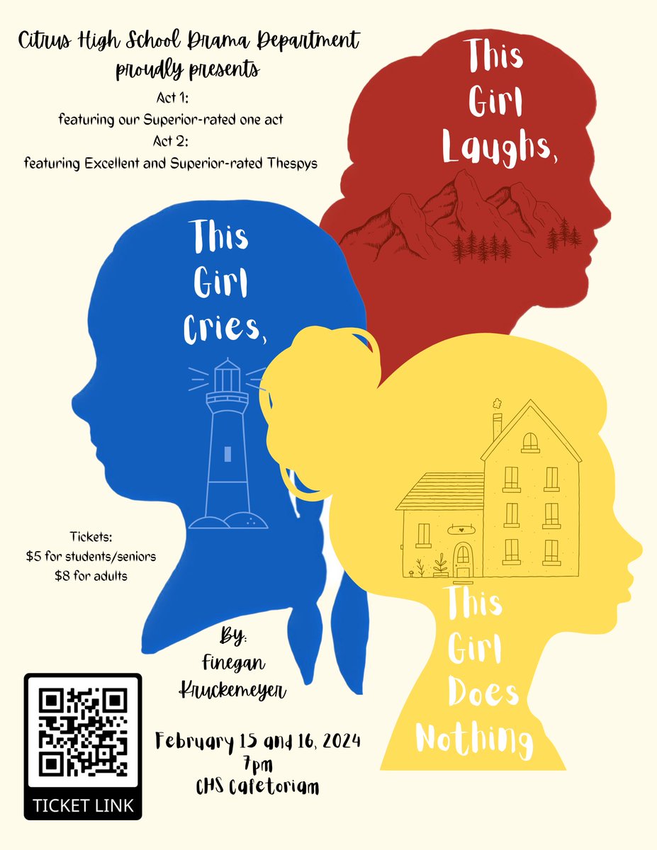 Tomorrow is opening night! We are very excited to bring this beautiful story to life along with presenting our Thespy events. The show starts at 7 in the CHS Cafetorium. We hope to see you there!~HK
