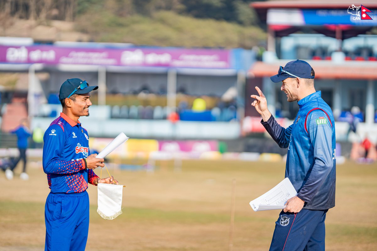 CricketNep's tweet photo. Toss Update 🪙 | 🇳🇵vs 🇳🇦

Namibia have won the toss and will be fielding first at TU 🔥

#weCAN | #OneBallBattles | #WorldCupYear2024 | #NepalCricket https://t.co/ikWB2qWYST