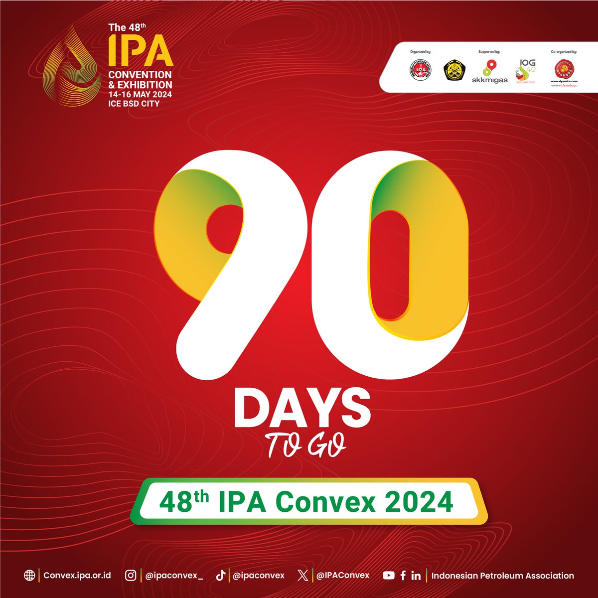 Countdown begins! Just 90 days until IPA Convex 2024 takes center stage on 14-16 May at ICE BSD CITY.

Ensure your spot as a Convention Delegate for a comprehensive experience. Benefit from Early-Bird rates until 16 April 2024!