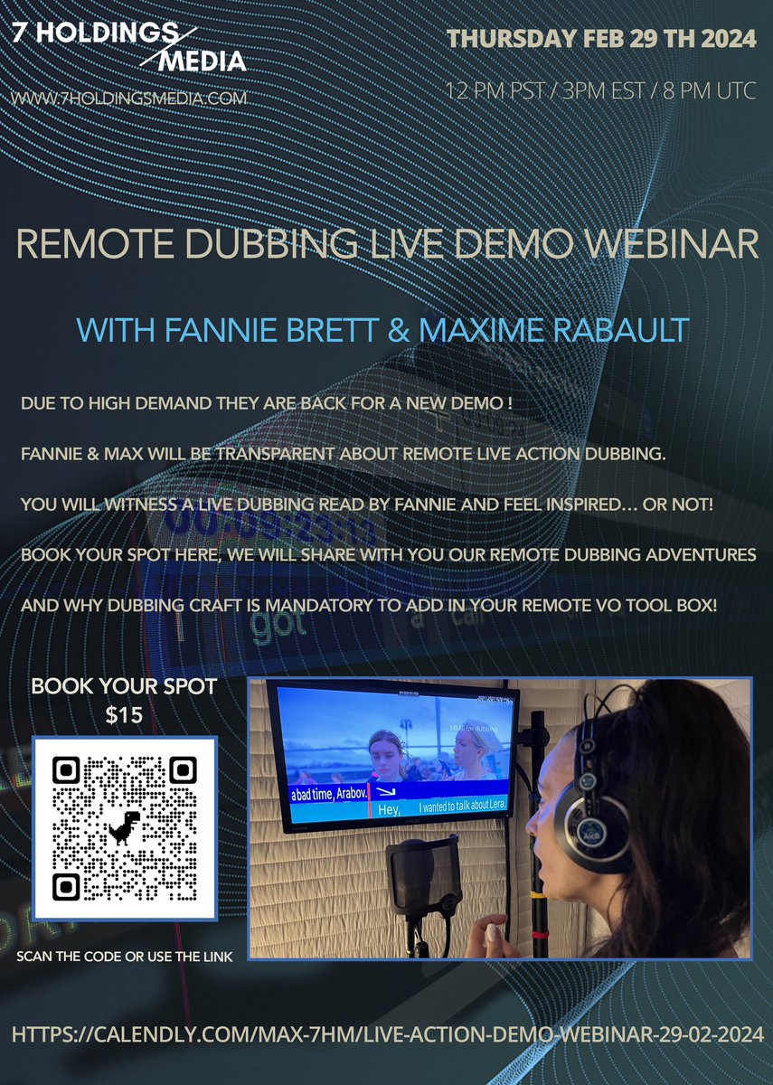 fannie_brett's tweet image. Watch me being edited live by my Valentine -Hubby-Bizz partner! This is how we remote Dubb with fannie &amp;amp; max @ 7HM! We will laugh, talk and share why you need the dubbing tool in your VO tool box! #7hm #dubbing #webinar #actors #vo #recording #liveaction #fyp #fypage  #max_7hm