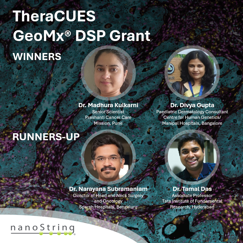 brukerspatial's tweet photo. Hooray to our @TheraCUES GeoMx DSP Grant Recipients-
Winners: Dr. Madhura Kulkarni & Dr. Divya Gupta
Runners-up: Dr. Narayana Subramaniam & Dr. Tamal Das
Find out what you can discover with the GeoMx: https://t.co/2cinQLcEyv
#spatialbiology #GeoMxDSP #NanoString https://t.co/yGoiD613zj