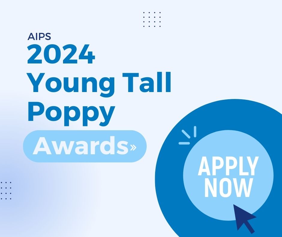 We are now live! The 2024 Young Tall Poppy science awards are now open for nominations/applications (for two months only!!). aips.net.au/2024-young-tal… #ytp24 #tallpoppy #scienceawards