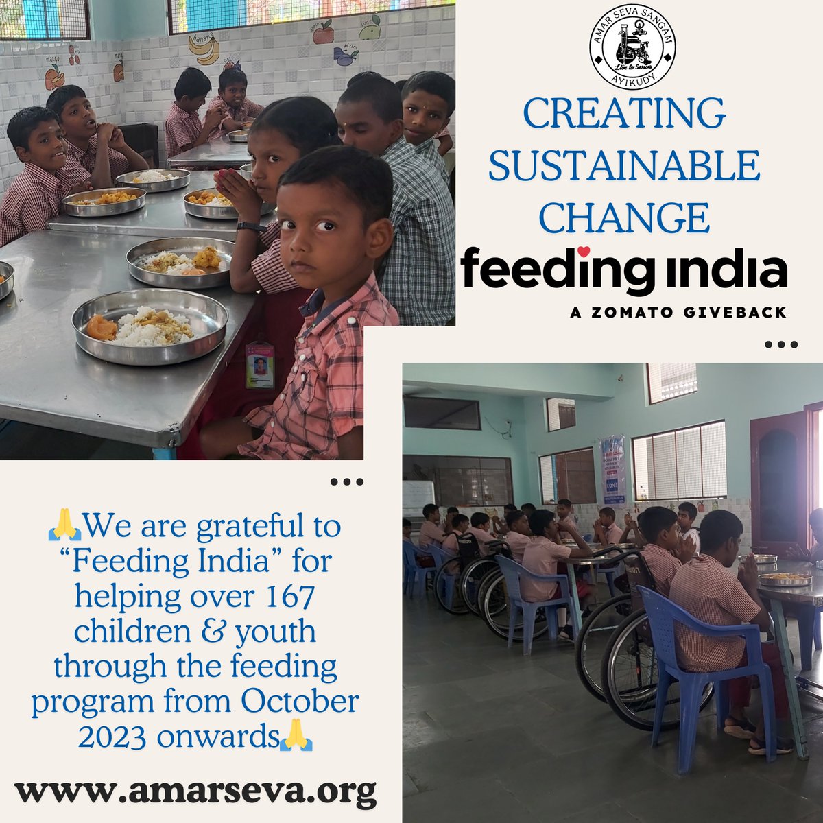 amarseva's tweet photo. Thank You @FeedingIndia for distributing free food items for February 2024, which is benefiting our service users in the Sangamam School & Residential Program for Special Needs Children, Disabled Youth Trainees & Home Students.
#FeedingIndia #DailyFeedingProgramFI #ChildNutrition https://t.co/fY9DLcSHER