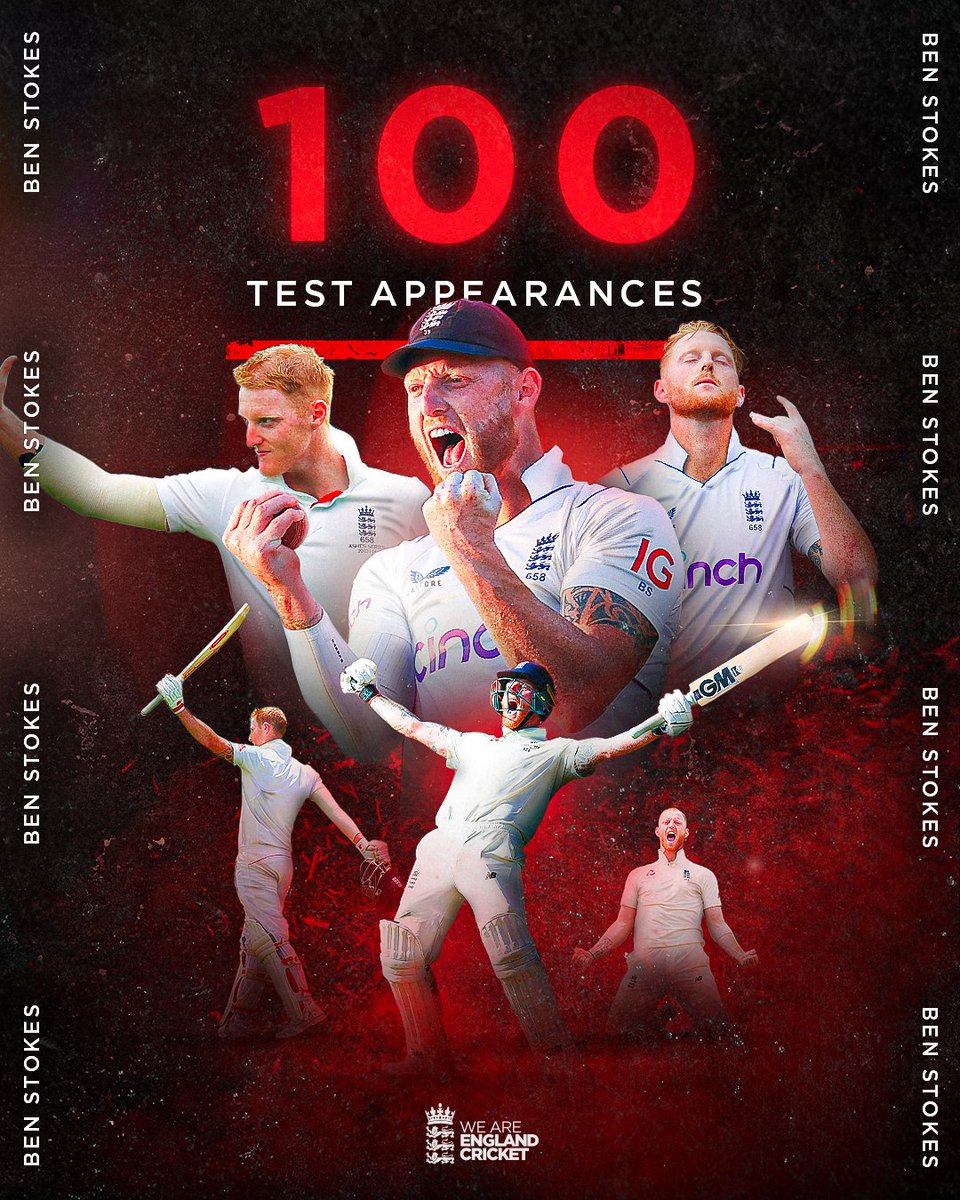 Headingley. Captaincy. Operations. Innovations. Cape Town. The blood, sweat and the tears. The lions on your back and your chest.

Others have reached this milestone, but few like you have.

Congrats, @BenStokes38 ❤️