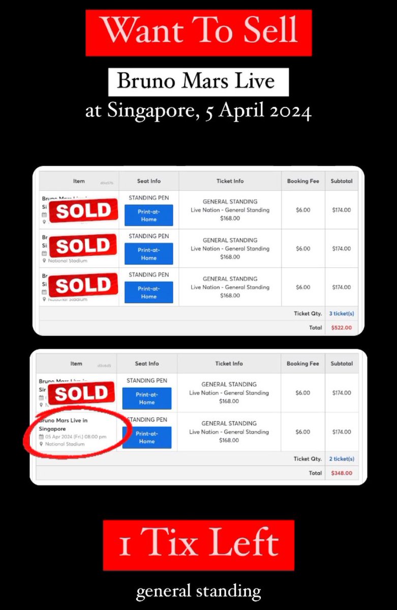 zcurled's tweet photo. WTS Bruno Mars Singapore Sg, 5 April 2024, 1 TIX LEFT GENERAL STANDING. Jual di 1.8 aja! Jual rugi karna butuh cepet dan jadinya nonton konser yang di Bangkok https://t.co/zVTUsabelg