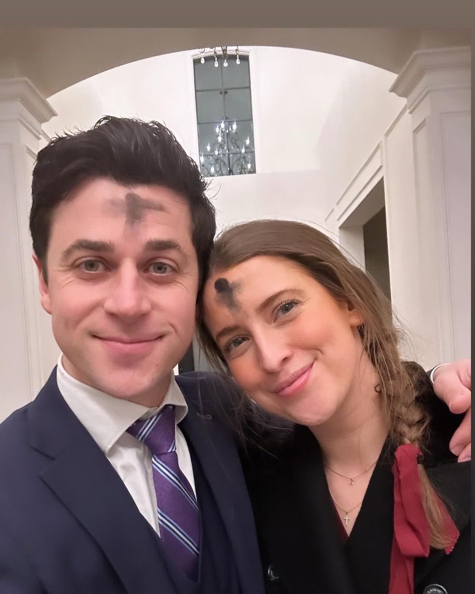 Hollywood star David Henrie with ashes on his forehead marking #AshWednesday