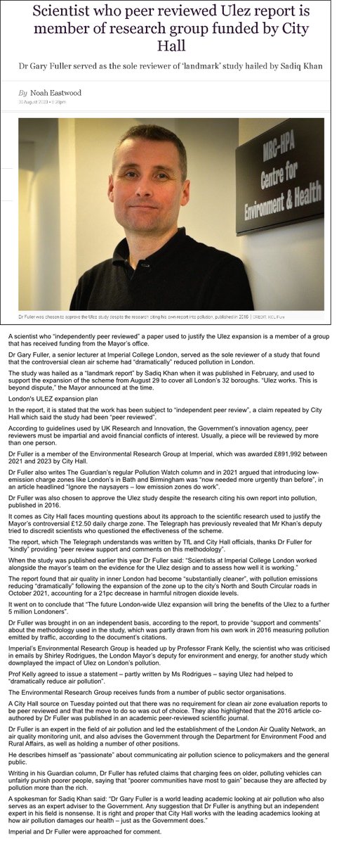 FidelUK's tweet photo. A week ago @ASA_UK ruled that @TfL @SadiqKhan  breached its rules on 3 occasions during the ULEZ advertising campaign.

@imperialcollege's #GaryFuller "independently" reviewed a paper used to justify the #ULEZ expansion.

https://t.co/T9MxLI2reZ #Tfl #SadiqKhan #ImperialCollege https://t.co/QGkJ3aMFoD