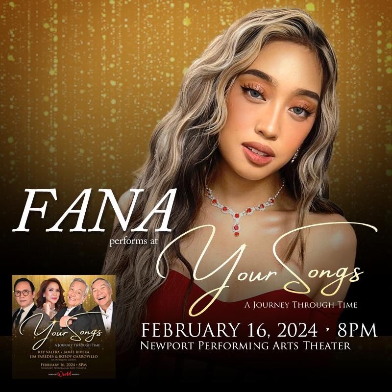 StarMusicPH's tweet photo. Another undeniable talent will be part of #YourSongs! @FANA_Official is set to open this musical journey through time ✨🎶 See you tomorrow, 8PM at the Newport Performing Arts Theater!

TICKETS: https://t.co/W5eJo29X3T

#FANA #JamieRivera #ReyValera #BoboyGarrovillo #JimParedes https://t.co/bB6Lpu9v8v