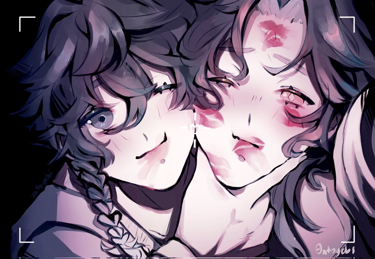 Redraw of last year's Valentine's day drawing 💜💜
#xiaoven #venti #xiao #genshinimpact