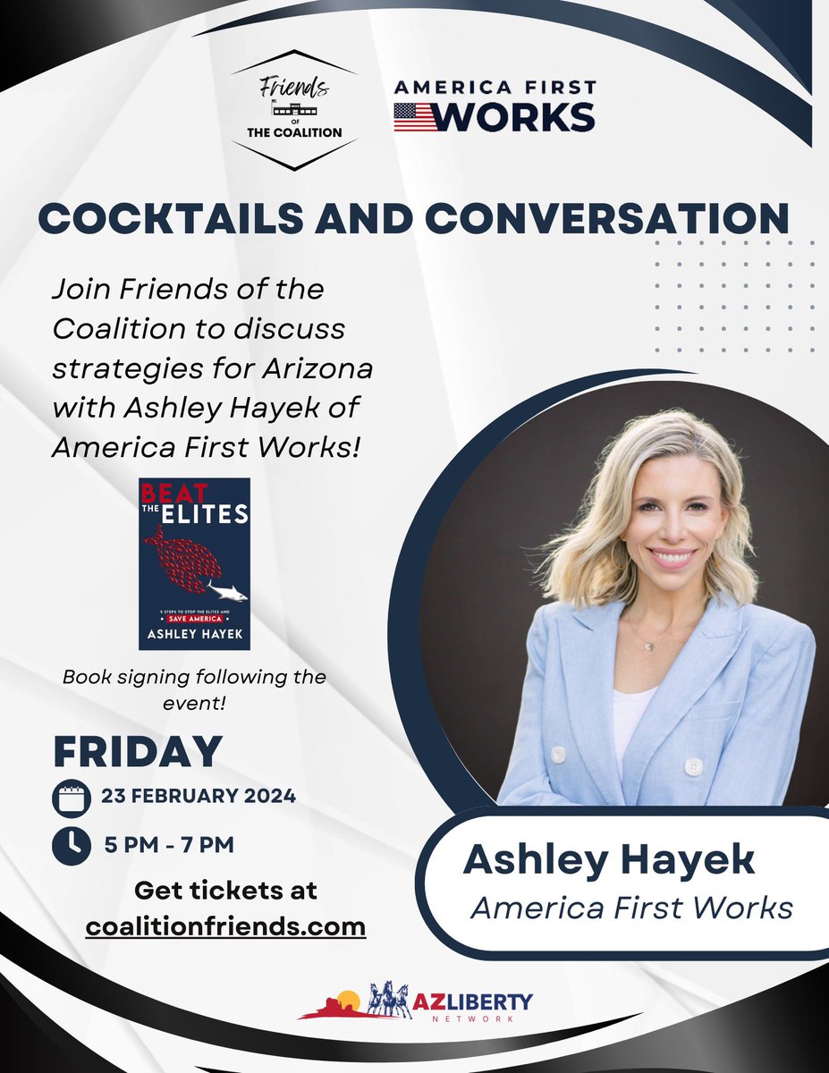 katelynwardaz's tweet image. Arizona (and Maricopa County in particular) is SO important to ensure we #KeepArizonaRed and #MakeAmericaGreatAgain! Join us in Chandler and discuss how we win this year 🇺🇸 

coalitionfriends.com/events