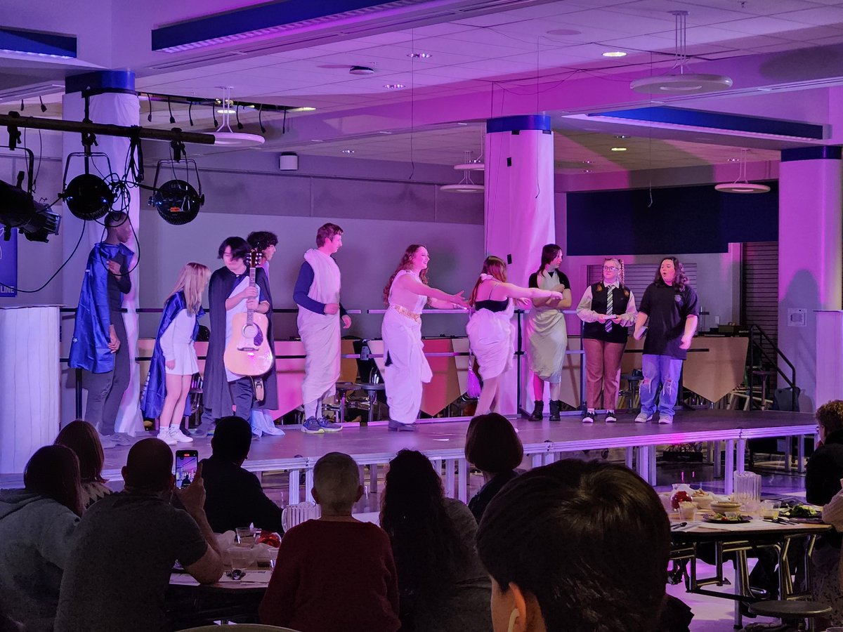 dt_dpac's tweet photo. Never has there ever been such a fun report on Mythology. Congratulations to the DPAC &amp; ITS Troupe 7973 for a fantastic sold-out dinner theater performance! https://t.co/PfsMSeoUTi