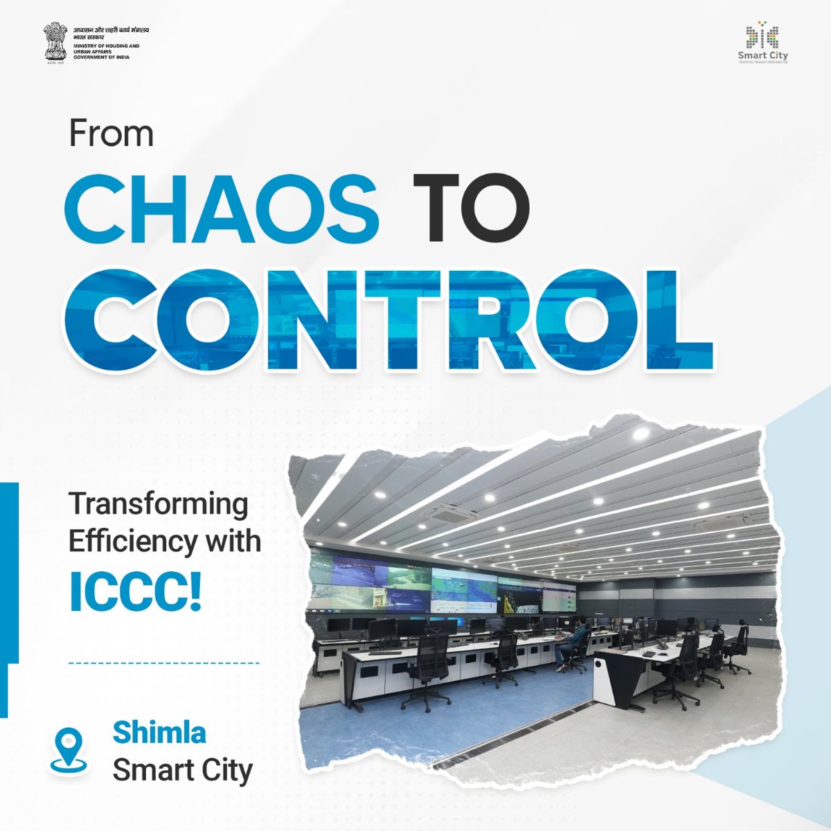 SmartCities_HUA's tweet photo. #ShimlaSmartCity has established an Integrated Command and Control Centre (ICCC) on the 8th floor of the new Armsdale building Phase-III. 

#SmartCityKiSmartKahani

@HardeepSPuri  @mp_kaushal @MoHUA_India  @Secretary_MoHUA @JSecretary_SCM @ShimlaSmartCity @PIB_India  @PIB_MoHUA https://t.co/VJfilIbmtf