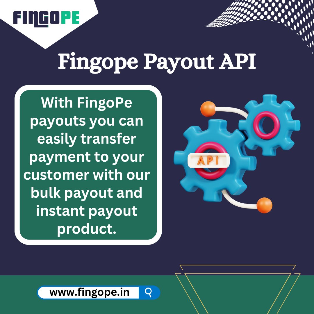 Make payment transfers a seamless experience with FingoPe's payout API.
.
.
.
.
#fingope #Payment #payout #payouts  #Payoutsuccessful #payoutservice #payoutserviceprovider #paymentgateway #paymentgatewayintegration #payoutapi #bulkpayout #PaymentSolutions #explorepages