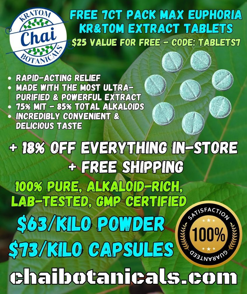 HeraldKratom's tweet photo. https://t.co/7XhpNZaLCz FREE 7ct pack of incredibly euphoric and effective Kratom Extract Tablets with every order! #kratom #iamkratom #kratomsaveslives #keepkratomlegal #kratomwarrior #kratomlife #kratomcommunity #kratomextract #speciosa #ethnobotanicals https://t.co/nhnRYvFtez