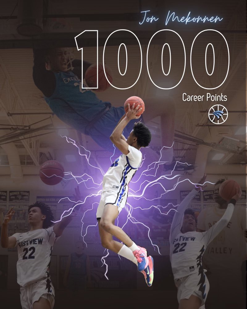 EVBoysHoops's tweet photo. Congratulations to @jonmekonnen on reaching the career milestone of joining the 1,000 point club at Eastview High school. Not only is Jon a tremendous basketball player, but he is an even better person! https://t.co/EUuIFZ1JvN