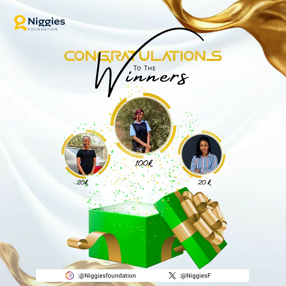 NiggiesF's tweet photo. Congratulations to our winners 🎉🎉🎊
@ify_albert 
@chiehiura_i 
@FredrickBenita https://t.co/XDuGiuZKAQ