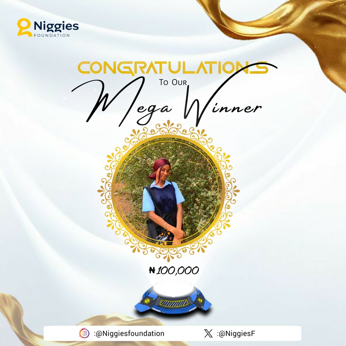 NiggiesF's tweet photo. Our Mega Winner!!
Congratulations @ify_albert 🎊🎊
Hopefully we made your Valentine’s Day special 🎊 https://t.co/4H6dSm1e6P