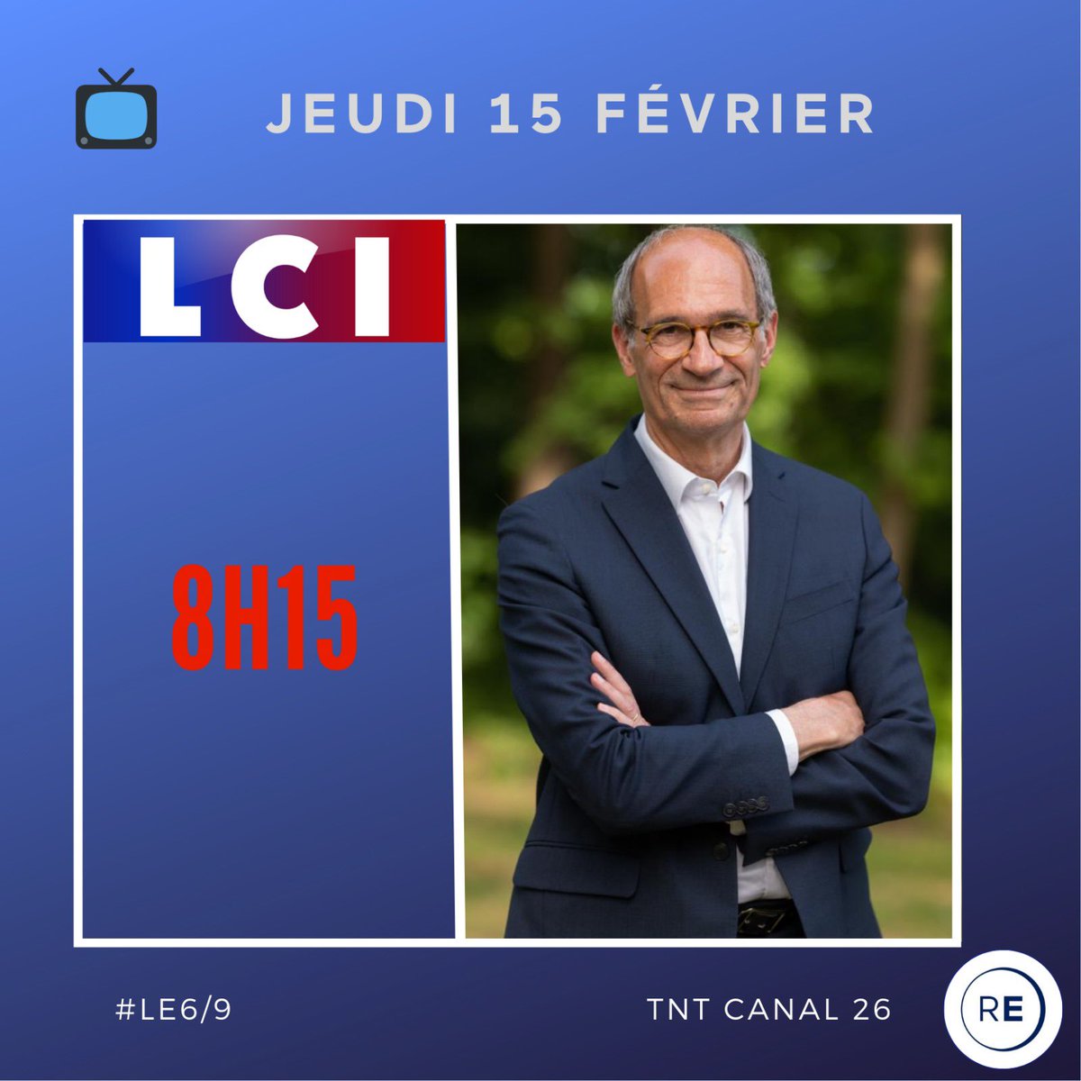 📺 Je serai ce jeudi à 8h15 l’invité du 6/9 sur LCI