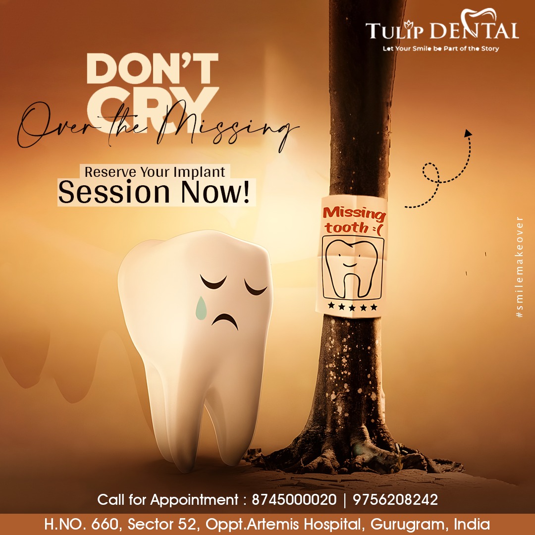DentalTulip's tweet image. Secure your smile's future today! Reserve your implant session now and embark on a journey to reclaim your confidence and dental health.

Contact us:
tulipdental.co.in
📞: +91-9756-208-242
📧: drsheoranvikas@gmail.com
📍: Gurugram, Haryana

#ImplantSession #DentalSolution