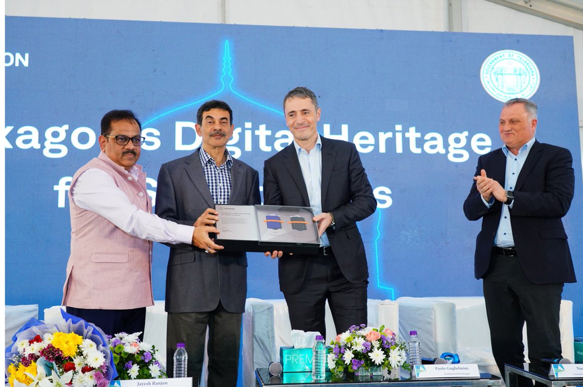 <a href="/HexagonCCI/">HexagonCCI</a> presents a data-rich digital twin of Qutub Shahi Tombs to the Govt of Telangana. 

Paolo Guglielmini, President &amp; CEO, <a href="/HexagonAB/">Hexagon</a>, presented it to Shri <a href="/jayesh_ranjan/">Jayesh Ranjan</a>, Principal Secretary of I&amp;C &amp; IT. It marks our dedication to archaeology &amp; smart city development.
