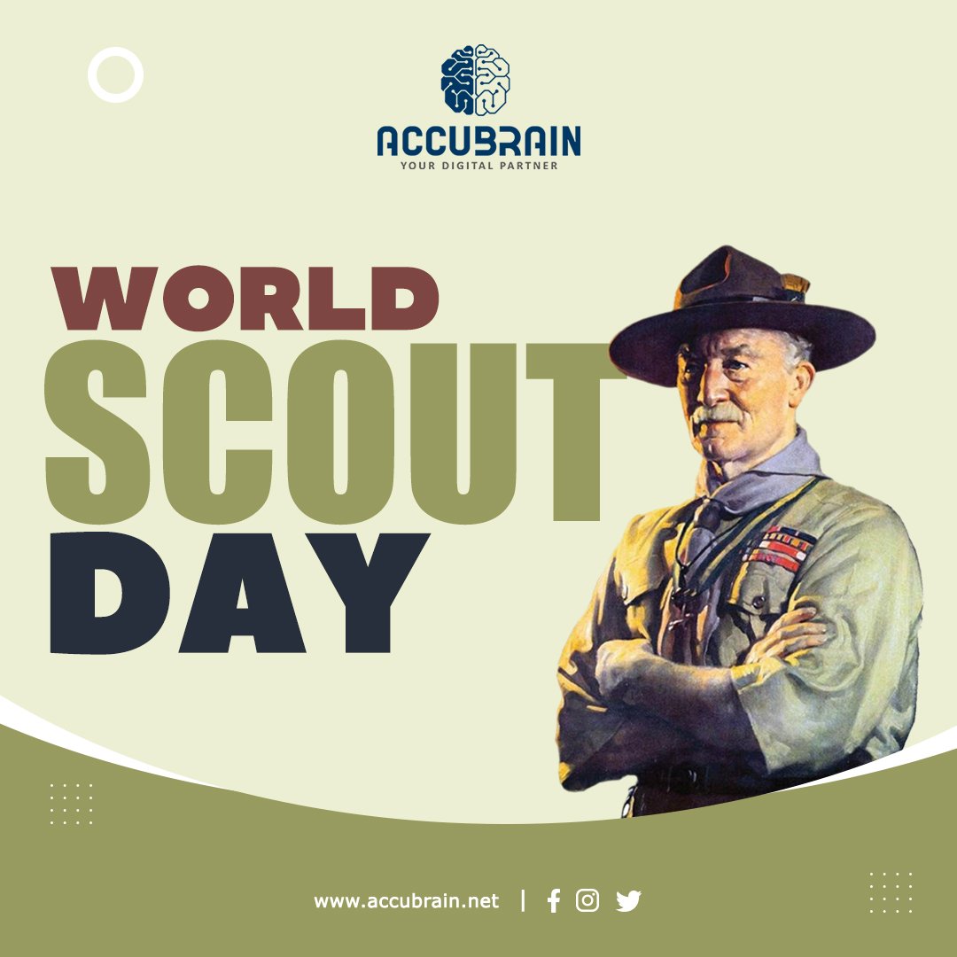 accubrain's tweet photo. A scout has a healthy attitude towards life and that’s what makes them different from everyone else. Warm greetings from AccuBrain Infotech LLP on World Scouts Day.
#WorldScoutDay #accubraininfotech https://t.co/FvRK3DxMuW