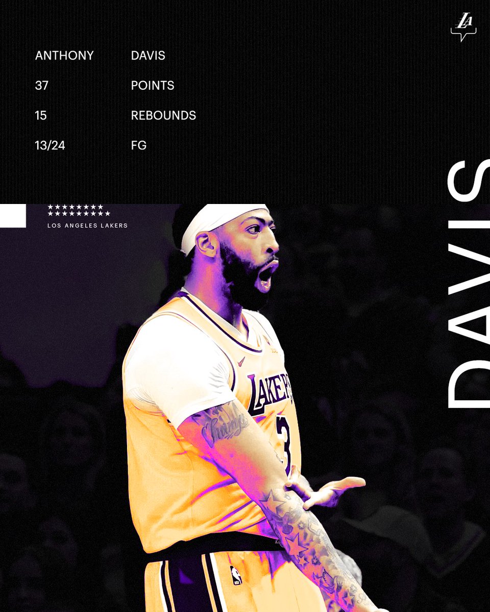 Lakers's tweet photo. Big numbers from the Brow 〰️ https://t.co/NzO5CGG3tU