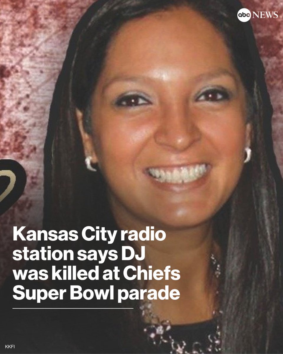ABC's tweet photo. Radio DJ Lisa Lopez-Galvan was killed in the shooting at the Chiefs’ Super Bowl parade, Kansas City station KKFI said in a statement.

One person died and 21 others were wounded after gunfire erupted at the end of the event, authorities said. https://t.co/mA85dvx50N https://t.co/PDAFwBfNxO
