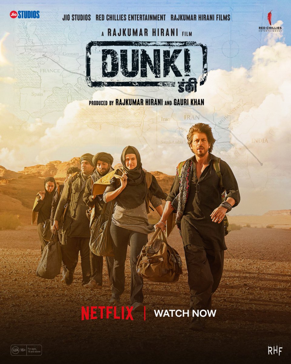 #Dunki, now streaming on Netflix! Follow 👉 @OTTretweets 👈 for All #OTT Streaming Updates
