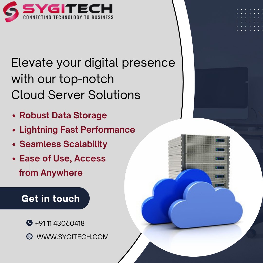 Elevate your digital presence with our top-notch cloud server solutions!
Visit here: bit.ly/3BakvSC
.
.
#cloudserver #cloudsolutions #cloudhosting #cloudcomputing #Sygitech #thursdaymorning