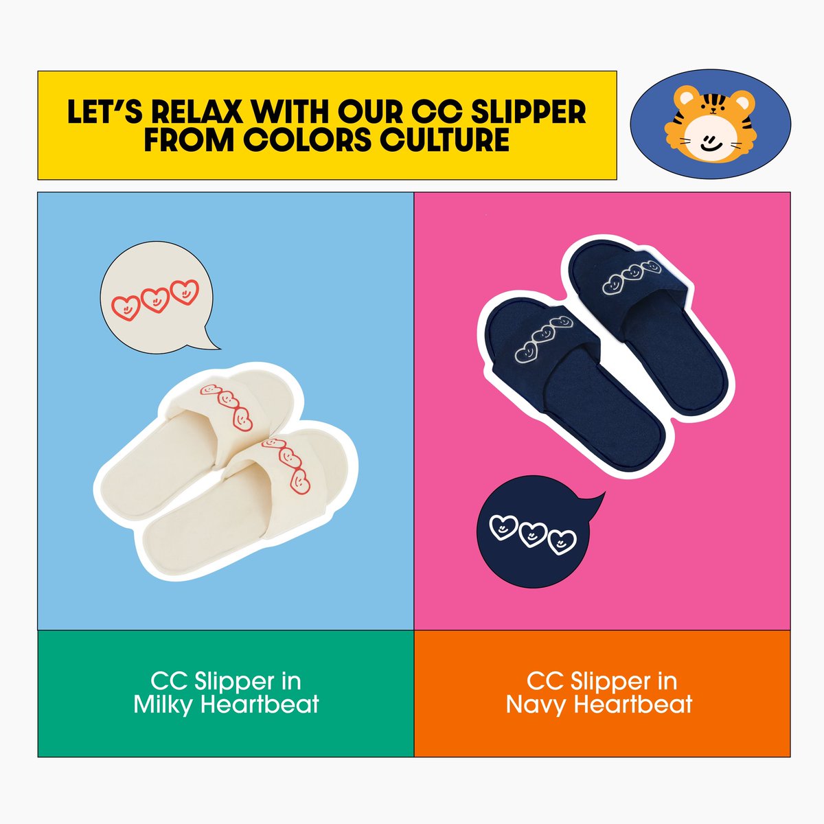 Let’s relax with our CC Slipper from Colors Culture💙🤍 สลิปเปอร์สกรีนลายหัวใจตามสไตล์ Colors Culture มีทั้งหมด 2 สี ชอบสีไหนจัดเลย🛒🛍️💨 #colorsculturebyPPKRITT #colorsculture #PPKritt