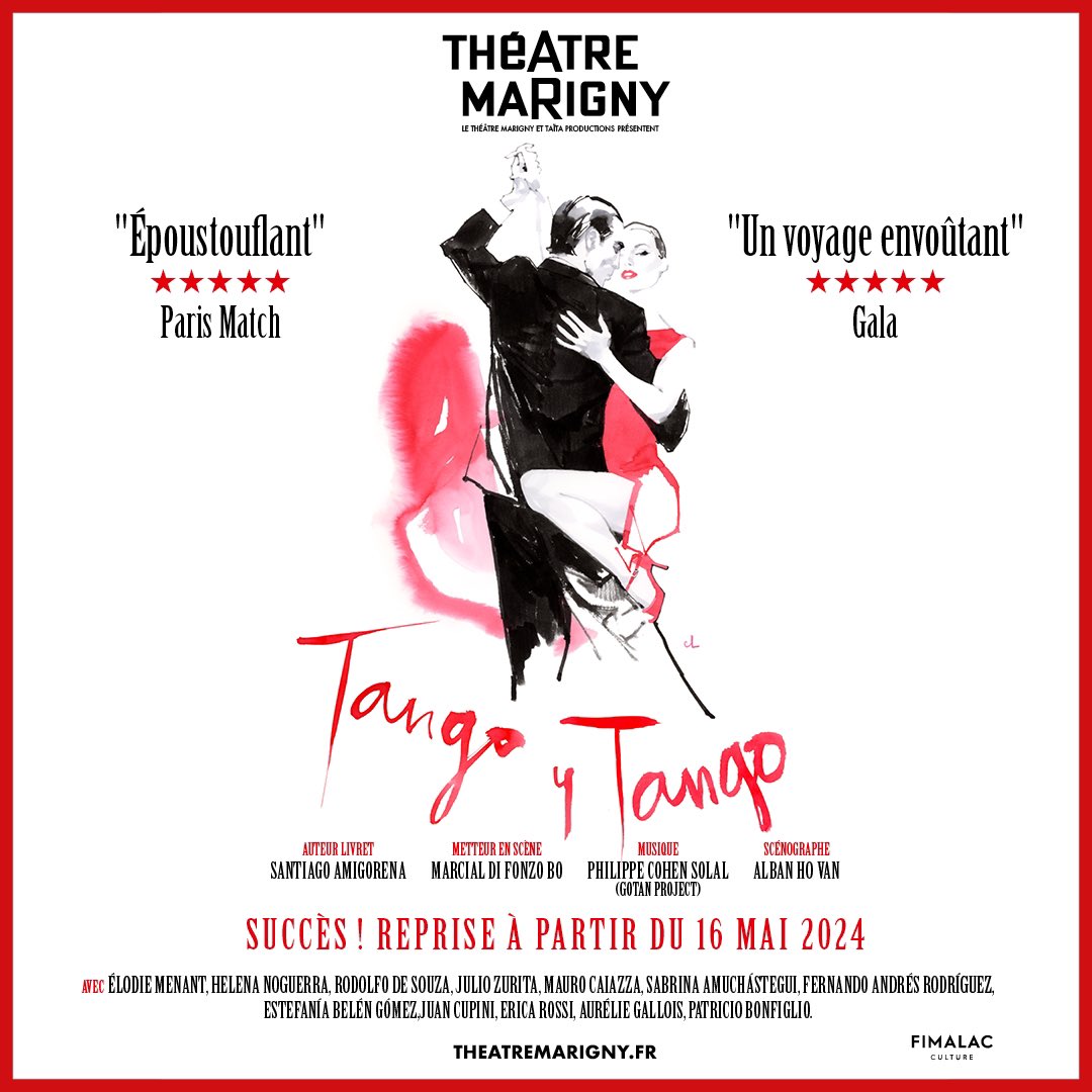 Affiche réalisé pour le spectacle Tango y Tango @THEATREMARIGNY @Fimalac_ent - @JacquesHerbin 🌹🙌
