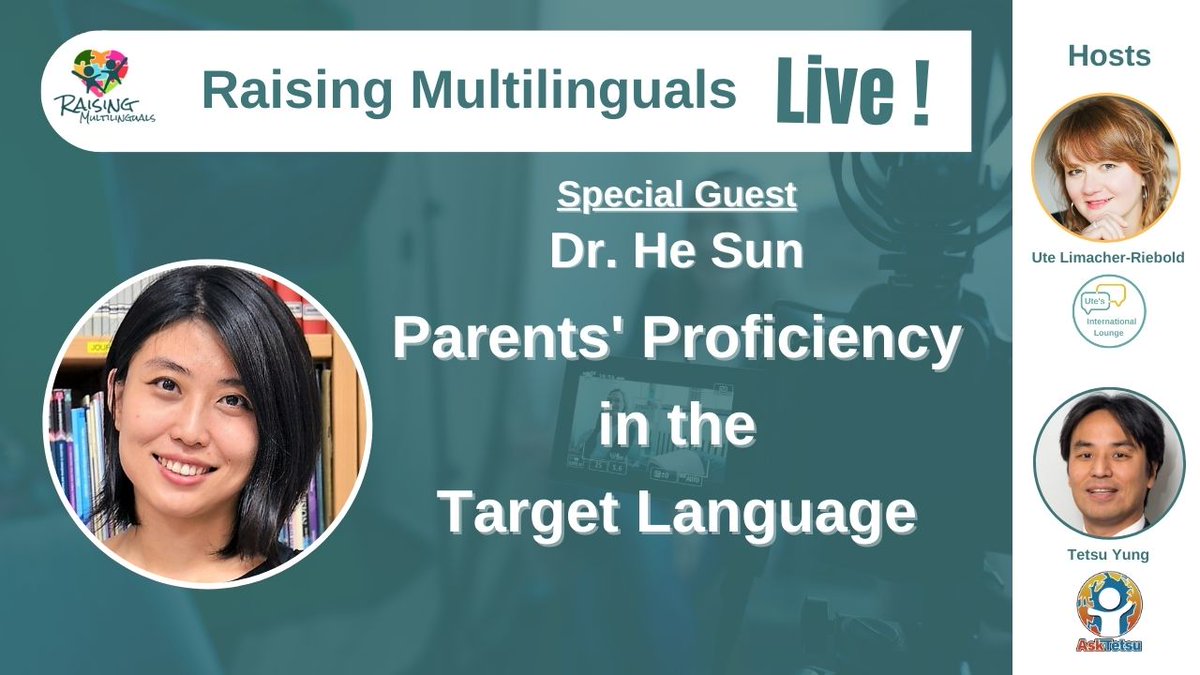 RMultilinguals's tweet image. One of the most asked questions will be discussed at this session with Dr. He Sun on Feb 20!

linktr.ee/raisingmultili…
#raisingmultilingualkids #polyglotkids