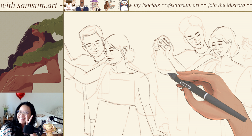 working on some art for Valentine! Come hangout 📷 
LIVE NOW ON YOUTUBE AND TWITCH! 

youtube.com/channel/samsum… twitch.tv/samsumart