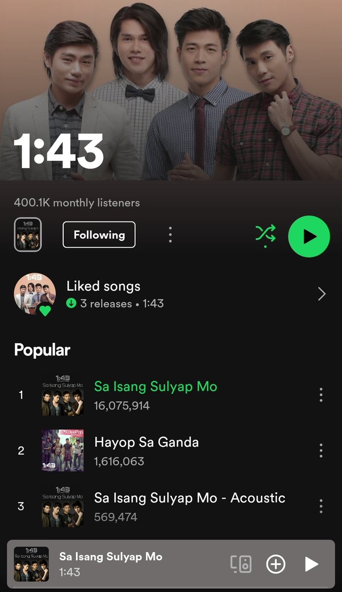 onefortythree's tweet photo. 400,000 montly listeners! 

Maraming Salamat po sa patuloy na nakikinig ng aming musika! Ingat kayo palagi! Mahal namin kayo T4L! https://t.co/vUVJF4V6ns