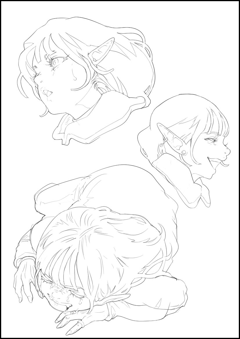 muchiko0203's tweet photo. キャラデもするよアピールでエルフを描きました。
なんか全てが中途半端な仕上がり…🤦

#イラスト　#絵柄が好みっていう人にフォローされたい　#キャラクタ���デザイン　#絵���きさんと繋がりたい https://t.co/iYrIX5SWXo