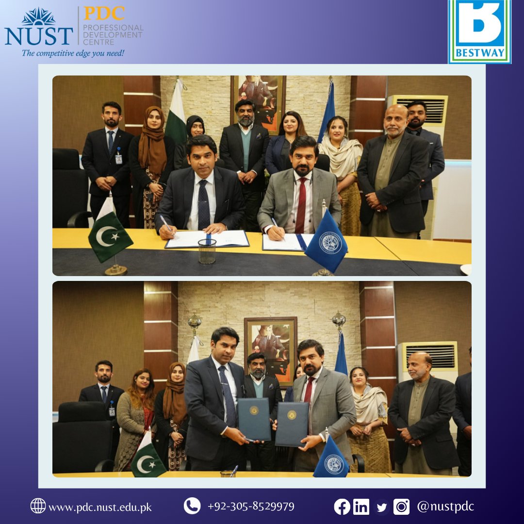 NUST PDC and Bestway Cement Ltd. collaborate to Enhance Skills Development! This strategic alliance underscores a shared commitment to fostering a culture of continuous learning and excellence within the #industry. #NUSTPDC #BestwayCement #TrainingandDevelopment