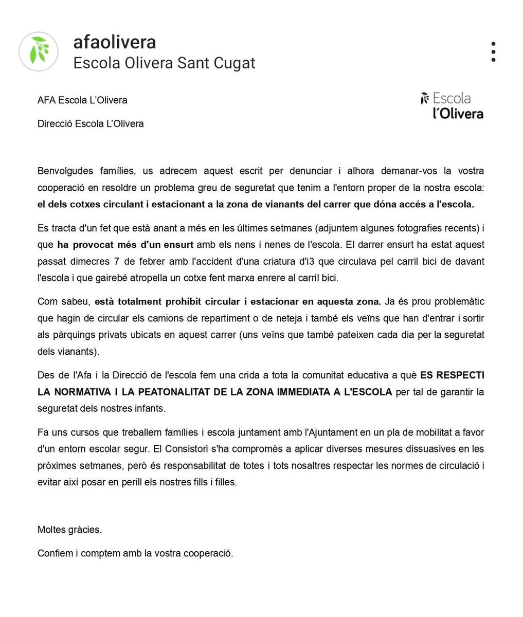 VoreresSantCu's tweet photo. Si passa alguna cosa en una escola d' @ajsantcugat , @josepmvalles @cristinaparaira @bernatpicornell , sereu els responsables. No hi ha dret! https://t.co/eiICxnOV31