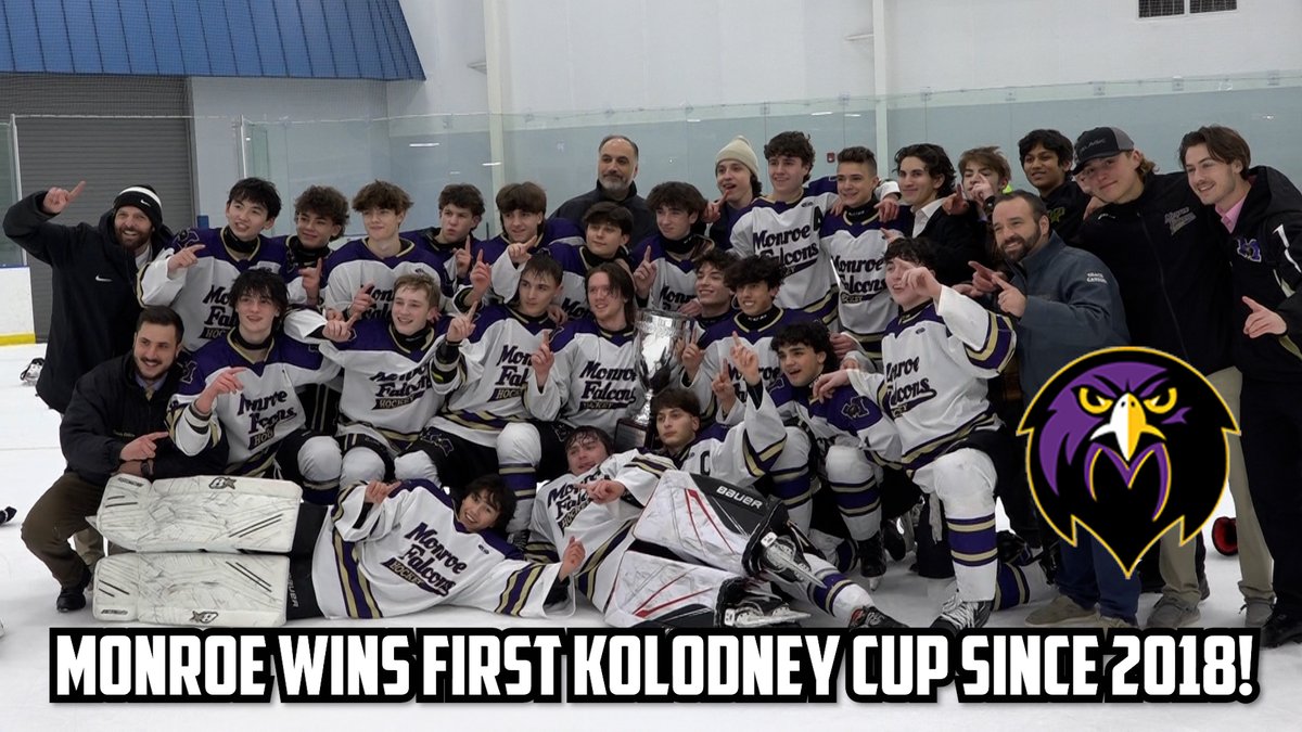 <a href="/MonroeHSHockey/">Monroe Falcons Hockey</a> <a href="/mtsdfalcons/">MTSDFALCONS</a> Party like it’s 2018 🥳

After losing back to back Kolodney Cup Finals, (1) Monroe defeated (2) St. Joseph Metuchen 4-2 for their first Championship in six years 🏆

🚨 Vincent Amabile: 2 goals

<a href="/MonroeHSHockey/">Monroe Falcons Hockey</a> <a href="/mtsdfalcons/">MTSDFALCONS</a>

🏒 Watch the highlights now 🔽: jerseysportszone.com/watch-wednesda…