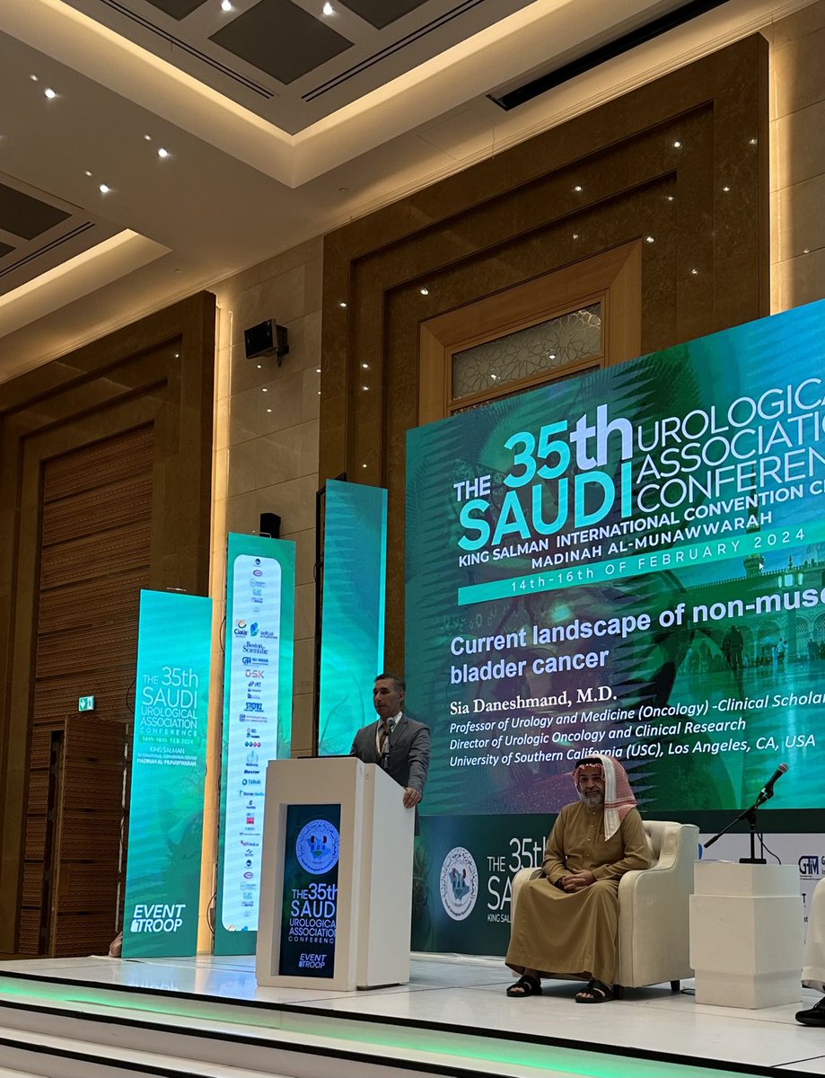 Kicking off the 35th SUA annual meeting in Madinah with ⁦<a href="/siadaneshmand/">Sia Daneshmand, M.D.</a>⁩ compelling talk on NMIBC – setting the stage for a dynamic and insightful session ahead! #SUA35 <a href="/saudiurological/">SUA</a> <a href="/USC_Urology/">USC Urology</a> ⁦<a href="/AmerUrological/">Amer. Urol. Assn.</a>⁩