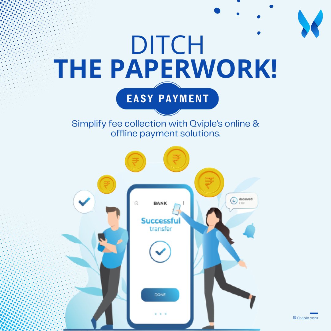 Qviple1's tweet photo. Qviple offers both online and offline payment options, streamlining fee collection for schools and institutions.
#qviple #mithkalminds #embraceeveryone #learner #schoolerp #lms #schoolmanagement #institute #Maharashtra #Teachers #professor #paperless #teacherslife https://t.co/kinzNYrs8v