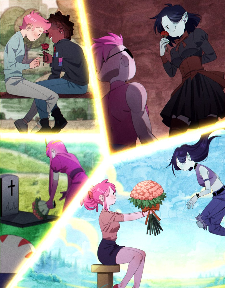 OmyChan2's tweet photo. A bit late, but here are some flowers for this day 💐

#Bubbline #Gumlee #FionnaandCake #adventuretime https://t.co/GwtZjsa2xS
