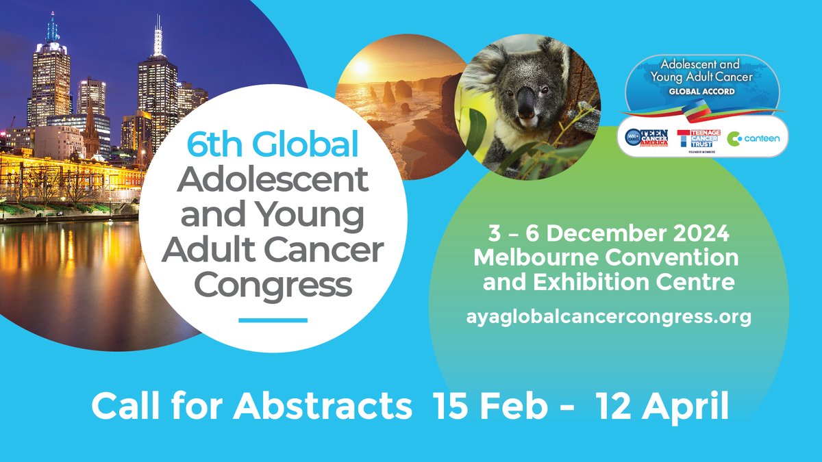 Abstract submissions are now open! Join us to explore Ethics, Equity, and Emerging Ideas in AYA cancer care. Submit your abstract by 12 April at: bit.ly/3HYQV60 #ayacancercare