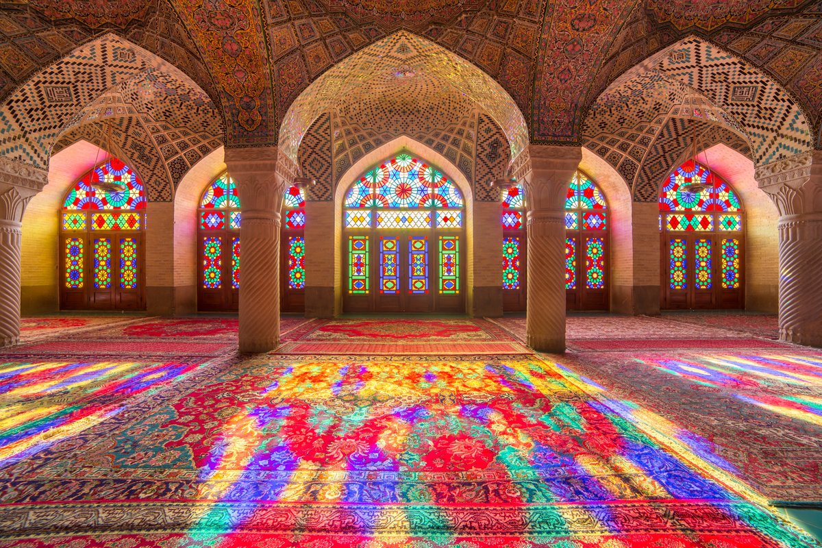 Iran_in_India's tweet photo. The Nasir al-Mulk #Mosque, #Shiraz, #IranIt is a historical mosque that was built during Qajar dynasty. It is named also the 'Pink Mosque', due to the usage of a considerable number of pink-colored tiles for its interior design. https://t.co/ARSVJ9LqKu