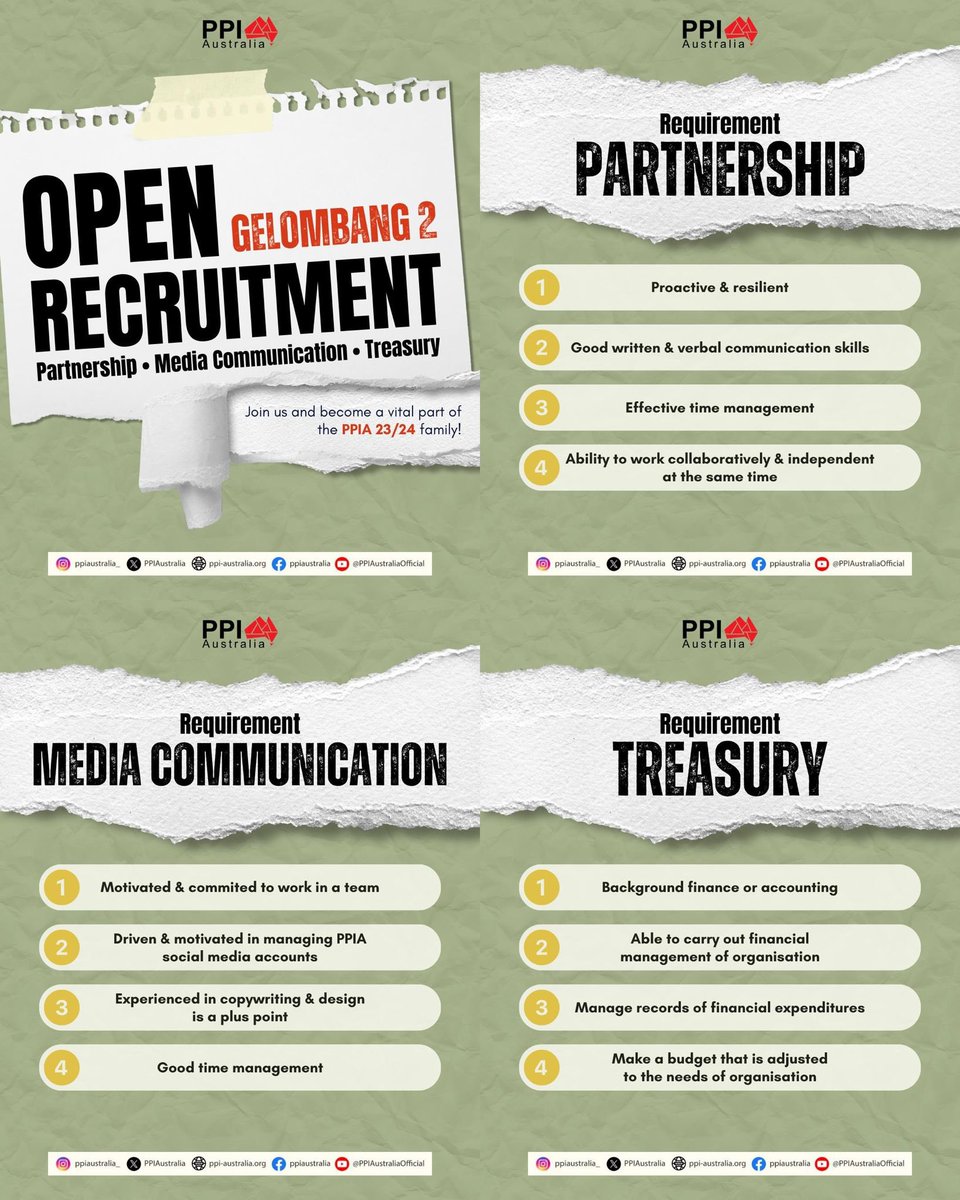 Hi #SobatPPIA! 🎓

Today is your LAST CHANCE to apply!! Act now!

Register immediately at: bit.ly/OPRECPHASE2

📧 Got questions? We're here for you! Contact us at: secretary@ppi-australia.org

- link to check out our post: instagram.com/p/C3OpSsPvTxE/…