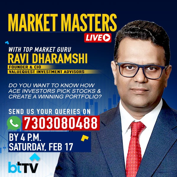 MARKET MASTERS LIVE ON #BTTV with top Market Guru Ravi Dharamshi. Send us your queries by 04:00 PM, Saturday, Feb 17 on 7303080488 @ravidharamshi77 #MarketMasters #StockMarket #BTTV