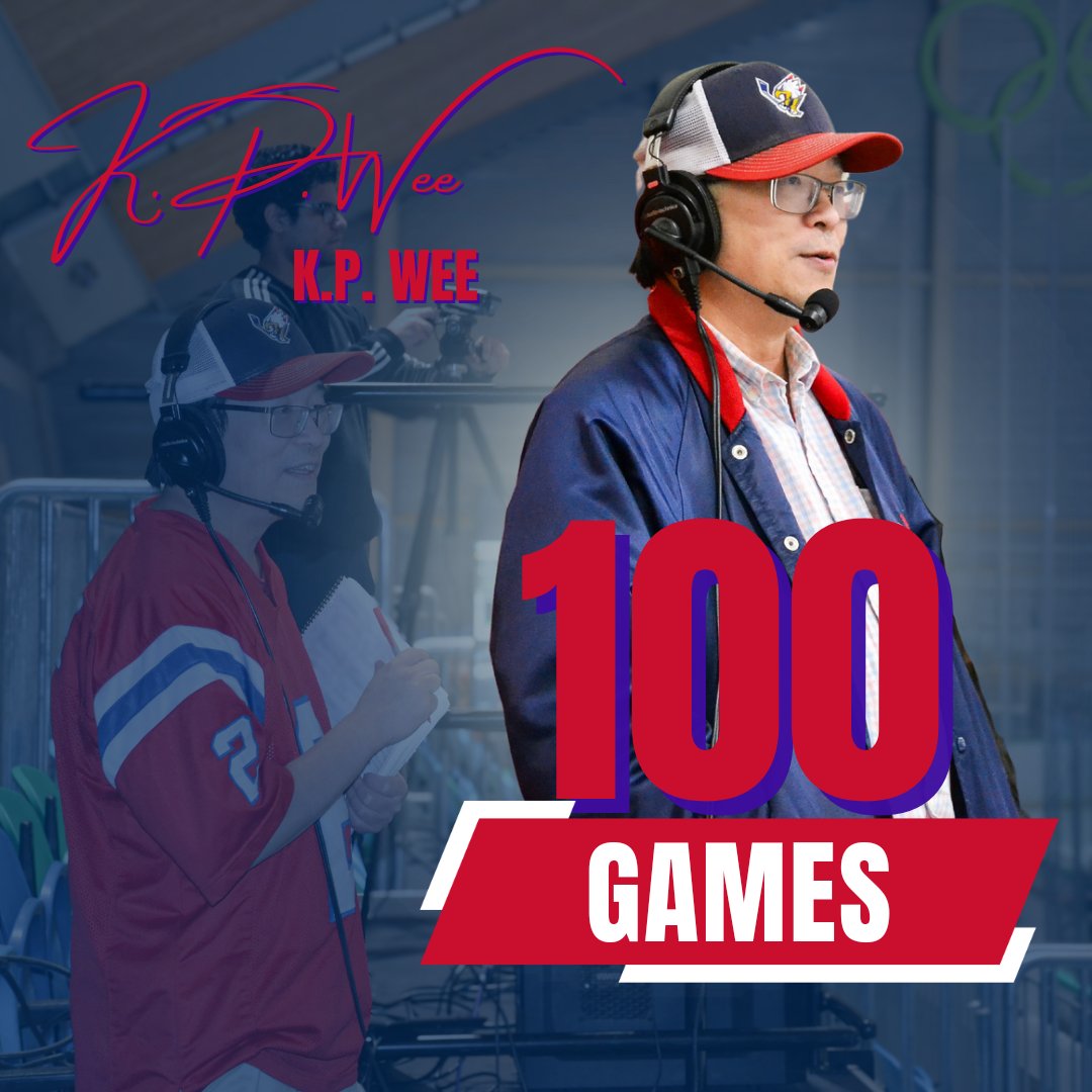 Congratulations to GVC's commentator <a href="/kpwee1/">K. P. Wee 🖊📚🎙</a> for calling his 100th game!! In addition to K.P.'s play-by-play commentary, he contributes to the world of sports through his work as an educator, author and podcaster! We are very grateful to have him call our games! 👏👏👏