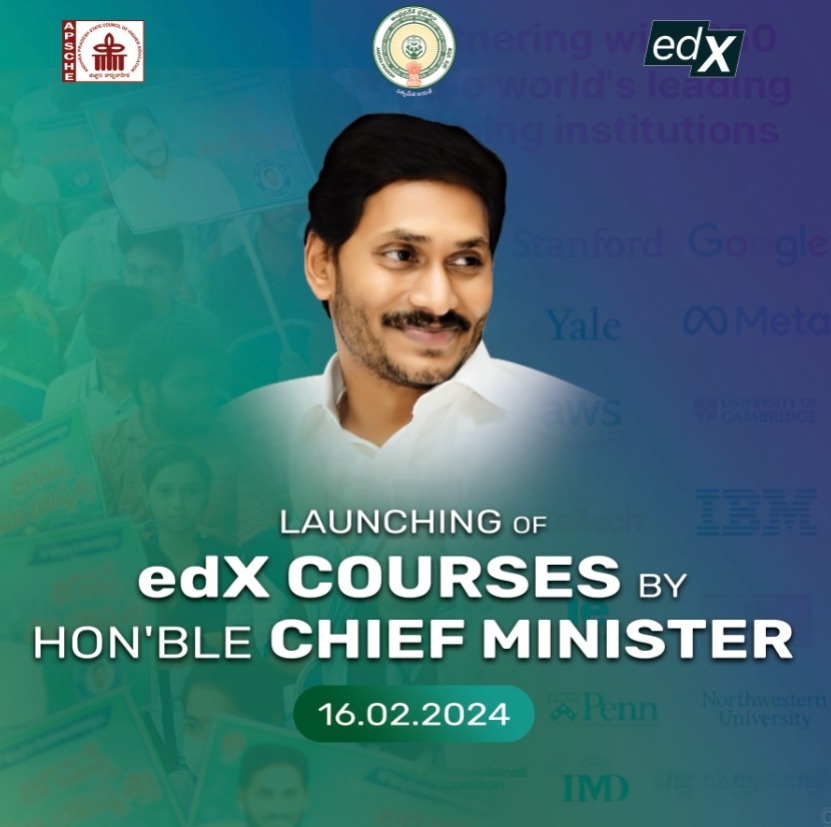 ProfHemachandra's tweet photo. Happy to announce that the AP Government is providing  1800+ @edXOnline courses from the world's best universities to all the students of AP Higher Education institutions. These courses will be launched by the Hon’ble CM YS Jagan Mohan Reddy Sir on 16th February 2024.  

Please join us  at https://t.co/mJwtTcv6dN